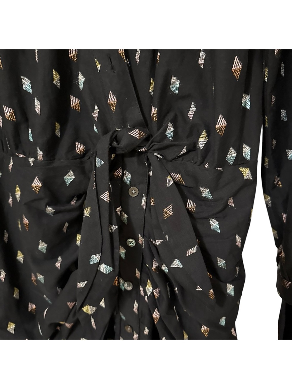 Veronica Beard Alia Ruched Mini Dress Size 0 Metallic Jacquard Ruffle Cocktail - Picture 10 of 16